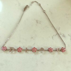 Dior necklace/choker with pink Crystals ~